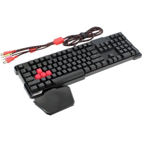  Клавиатура проводная A4Tech B640 черный/красный USB Gamer LED