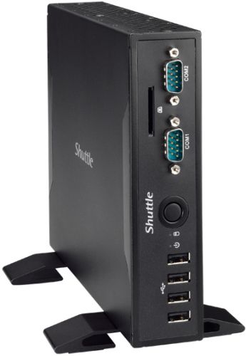  Платформа Shuttle DS57U Intel Celeron 3205U 1.5GHz (Broadwell)/DDR3L/ Dual GLAN/ 802.11b/g/n WLAN/2*USB 3.0/DislayPort/HDMI/RS232/RS422/RS485