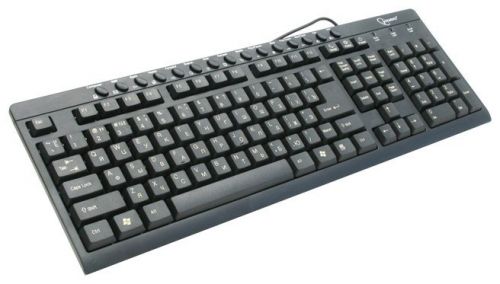  Клавиатура проводная Gembird KB-8300M-BL-R PS/2, черная, 15 м/мед клавиш