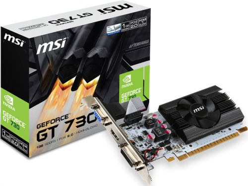  PCI-E MSI N730K-1GD5LP/OCV1 GeForce GT 730 1GB GDDR5 64bit 28nm 1006/5000MHz DVI(HDCP)/HDMI/VGA RTL