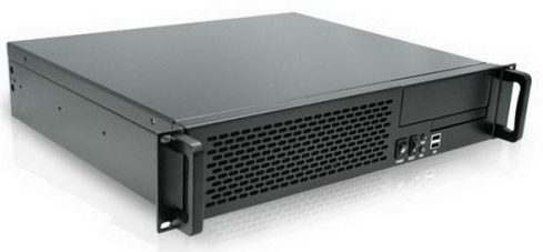  серверный 2U Procase PI238-B-0 сталь 1.6мм, черный, без блока питания 1U, глубина 356мм, MB 12"x9.6"