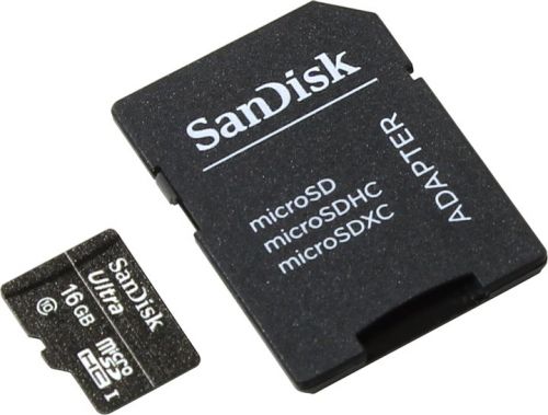  Карта памяти 16GB SanDisk SDSDQL-016G-R35A microSDHC Class 10 Ultra SD adapter