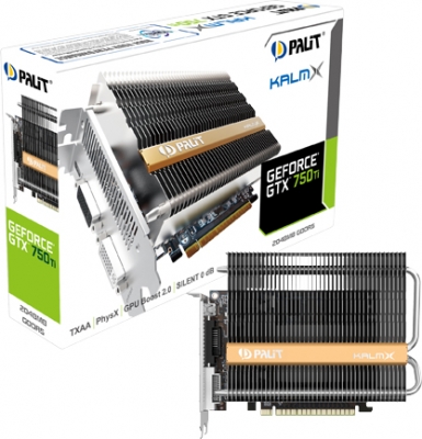  PCI-E Palit PA-GTX750TI KALMX 2G 2GB GDDR5 128bit 28nm 1020/5400MHz DVI x2(HDCP)/Mini HDMI Охлаждение пассивное RTL (NE5X75T00941)
