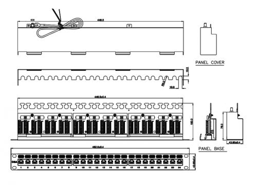  Патчпанель Hyperline PP2-19-24-8P8C-C6A-SH-110D