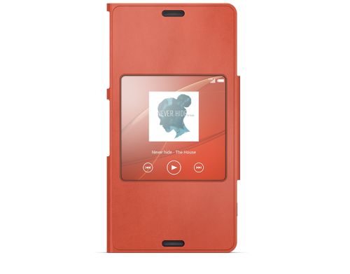  Чехол - книжка Sony SCR26 Sunset Orange Style-Up для Xperia Z3 Compact с окошком оранжевый