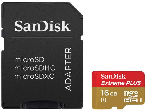  Карта памяти 16GB SanDisk SDSDQX-016G-U46A Class 10 Extreme PLUS + SD адаптер