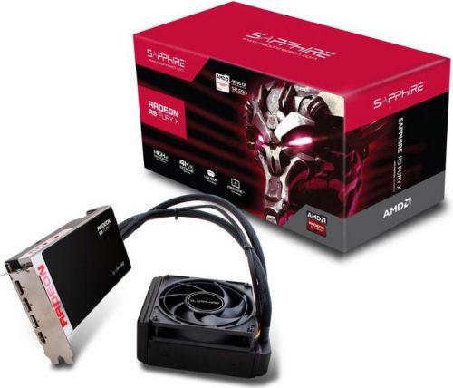  PCI-E Sapphire 21246-00-40G AMD Radeon R9 Fury X 4GB HBM 4096bit 28nm 1050/1000MHz (HDCP)/HDMI/3*DisplayPort RTL