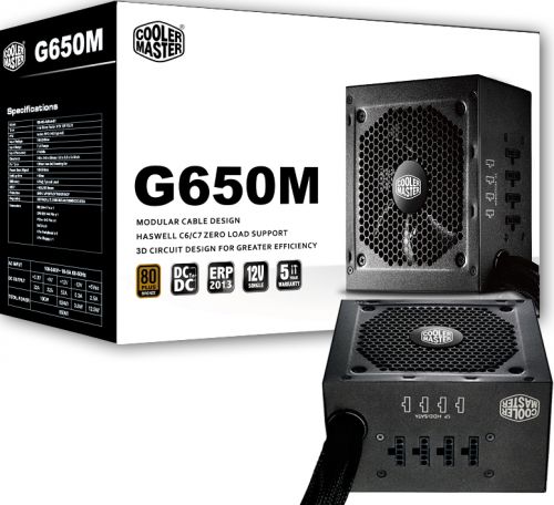  Блок питания ATX Cooler Master G650M (RS650-AMAAB1-EU) 650W, Fan 120mm, Модульный, 80Plus Bronze