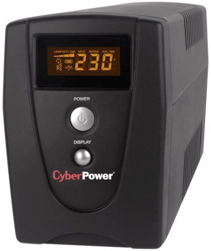  Источник бесперебойного питания CyberPower VALUE1000ELCD Back-UPS Value SOHO, Line-Interactive, 1000VA / 550W, Tower, Schuko, LCD, Serial+USB