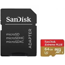  Карта памяти 64GB SanDisk SDSQXSG-064G-GN6MA Extreme Plus microSDXC 64GB + SD Adapter + Rescue Pro Deluxe 95MB/s Class 10В UHS-I U3