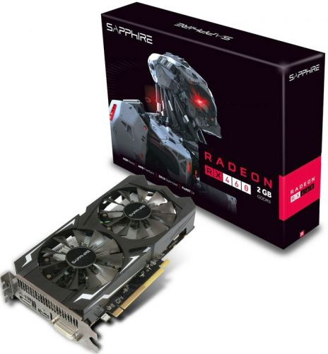  PCI-E Sapphire 11257-00-20G AMD Radeon RX 460 OC 2GB GDDR5 128bit 1090/7000MHz DVI/HDMI/DisplayPort RTL