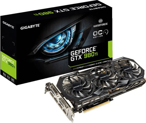  PCI-E GIGABYTE GV-N98TWF3OC-6GD GeForce GTX 980 Ti 6GB GDDR5 384bit 28nm 2*DVI/HDMI/3*DisplayPort RTL