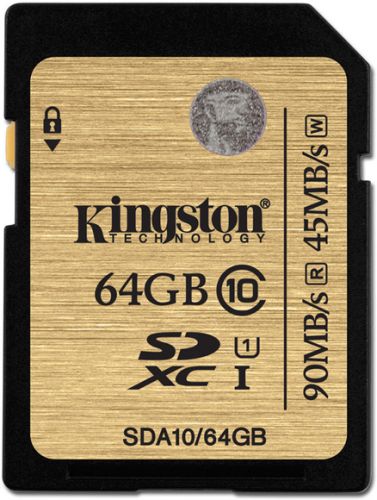  Карта памяти 64GB Kingston SDA10/64GB SDXC Class 10 UHS-I