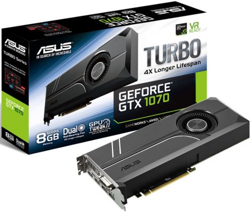  PCI-E ASUS TURBO-GTX1070-8G GeForce GTX 1070 8GB GDDR5 256bit 16nm 1506/8008MHz DVI-D(HDCP)/2*HDMI/2*DisplayPort RTL