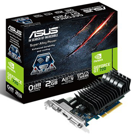  PCI-E ASUS GT720-SL-2GD3-BRK GeForce GT 720 2GB GDDR3 64bit 28nm 1800MHz DVI/HDMI/D-SUB(VGA) RTL