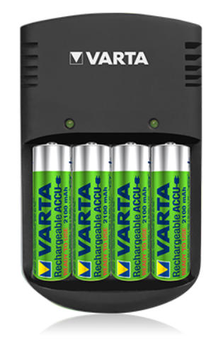  Зарядное устройство Varta Plug Charger + 4шт. AA 2100 мА-ч