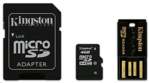  Карта памяти 4GB Kingston MBLY10G2/4GB MicroSDHC class 10 + SD адаптер + ридер