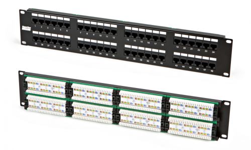  Патчпанель 19, 48xRJ45, UTP, Кат. 5е Hyperline PP2-19-48-8P8C-C5e-110D