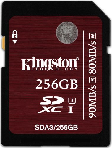  Карта памяти 256GB Kingston SDA3/256GB SDXC Class 10 UHS-I Class 3