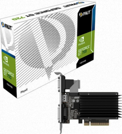  PCI-E Palit PA-GT720-1GD3H Low Profile 1GB GDDR3 64bit 28nm 797/1600MHz DVI(HDCP)/HDMI/VGA RTL (NEAT7200HD06)