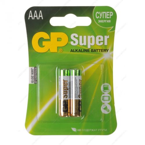  Батарейка GP Super alkaline 24A (LR03) (1,5V) 2шт 1.15Ah size AAA