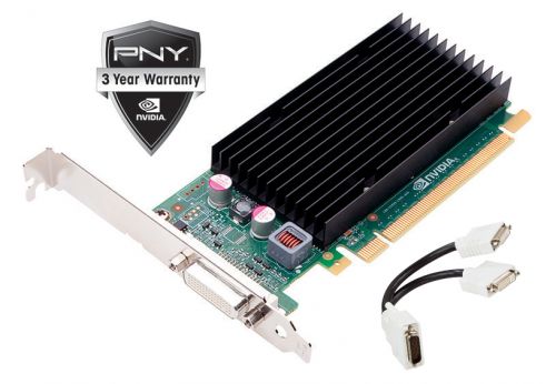  PCI-E PNY NVIDIA NVS 300 512MB PCIEx16 64bit GDDR3 Low Profile PCB Heatsink DMS59 to Dual DVI-I(SL) Dongle Retail (VCNVS300X16DVI-PB)