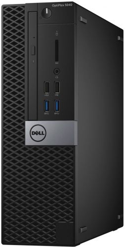  Компьютер Dell Optiplex 5040 SFF i7 6700 (3.4)/8Gb/500Gb 7.2k/HDG530/DVDRW/Windows 7 Professional 64/клавиатура/мышь/черный/серебристый