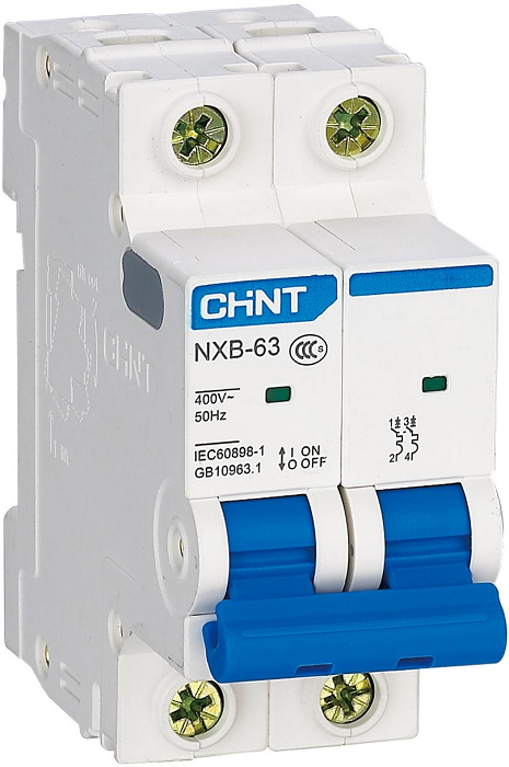 

Автоматический выключатель модульный CHINT 296787 2P, тип характеристики C, 10A, 4.5kA, NXB-63S (R), 296787