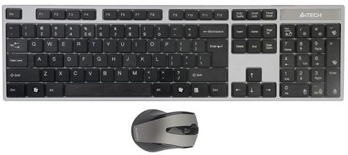  Клавиатура и мышь Wireless A4Tech 8100F V-Track, 2.4ГГц/15м, мини-приемник- USB