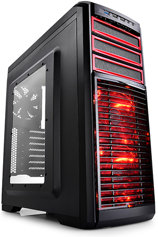  ATX Deepcool KENDOMEN RD черный с окном, без БП (5х120mm Red LED FAN, USB2.0 + USB3.0, Audio)