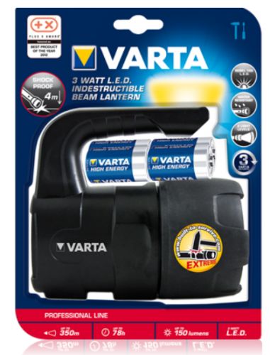  Фонарь Varta 3 W LED INDESTRUCTIBLE LANTERN 4 C