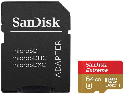  Карта памяти 64GB SanDisk SDSQXNE-064G-GN6MA Class 10 Extreme 90MB/s + SD адаптер