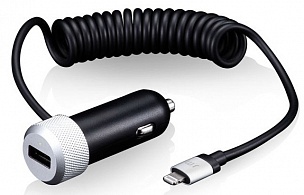  Зарядное устройство автомобильное Just Mobile Highway Duo Lightning Car Charger 2.1 A CC-158 для iPhone/iPad, серебряное