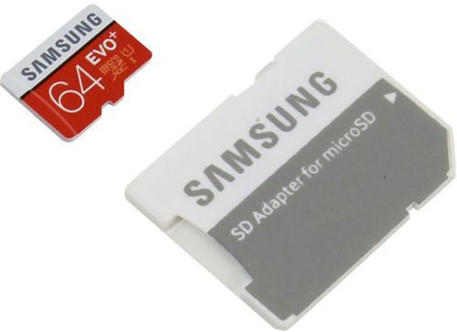  Карта памяти 64GB Samsung MB-MC64DA/RU MicroSDXC Class10 UHS-I EVO+ (SD adapter)