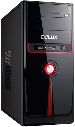  ATX Delux DLC-MV871 черный с красным, без БП (2хUSB2.0, Audio)