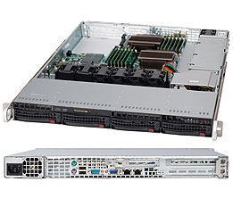  Корпус серверный 1U Supermicro CSE-815TQ-600WB (4x3.5" HS Bays,4xSATA/SAS port, DVD-opt, 13.68"x13"E-ATX, 2xFH, 1xLP(riser req), 600W Platinum, rail)