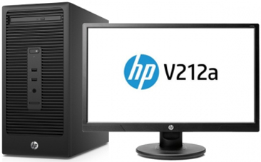  Компьютер HP 280 G2 MT Bundle W4A44EA Pentium G4400 (3.3GHz), 4096MB, 500GB, DVD+/-RW, Shared VGA, Windows 7 Professional, черный+HP Monitor v212a