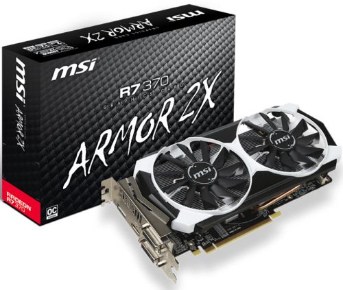  PCI-E MSI R7 370 2GD5T OC Radeon R7 370 2GB 256bit GDDR5 970/5500MHz DVIx2/HDMIx1/DPx1/HDCP RTL