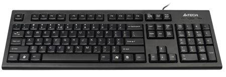  Клавиатура проводная A4Tech KRS-85B USB, черный, закругленные клавиши,