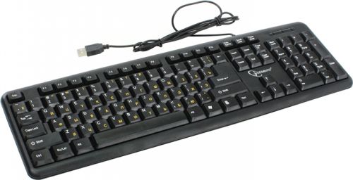  Клавиатура проводная Gembird KB-8320U-Ru черный, USB, кнопка переключения RU/LAT,104 клавиши