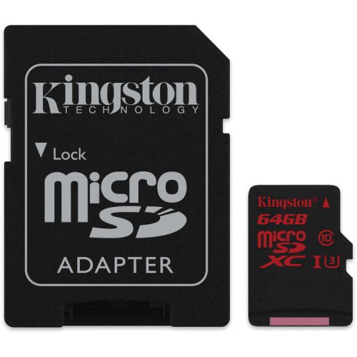  Карта памяти 64GB Kingston SDCA3/64GB MicroSDXC Class 10 UHS-I U3 (SD adapter)