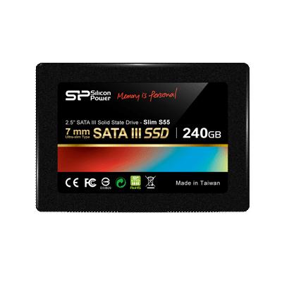  Твердотельный накопитель SSD 2.5&#039;&#039; Silicon Power SP240GBSS3S55S25 Slim S55 240GB Phison PS3108 SATA 6Gbit/s 500/550 Мб/с 80000 IOPS 7mm