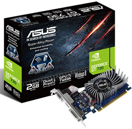  PCI-E ASUS GT730-2GD5-BRK GeForce GT 730 Low Profile 2GB GDDR5 64bit 28nm 902/5010MHz DVI(HDCP)/HDMI/VGA RTL