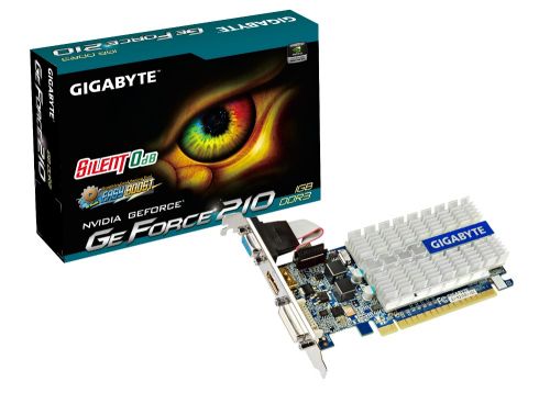  PCI-E GIGABYTE GV-N210SL-1GI GeForce 210 1GB GDDR3 64bit 40нм 520/1200Mhz DVI(HDCP)/HDMI/VGA RTL
