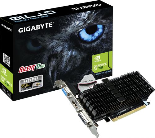  PCI-E GIGABYTE GV-N710SL-1GL GeForce GT 710 1GB Low Profile GDDR3 64bit 28nm 954/1800MHz DVI(HDCP)/HDMI/VGA Охлаждение пассивное RTL