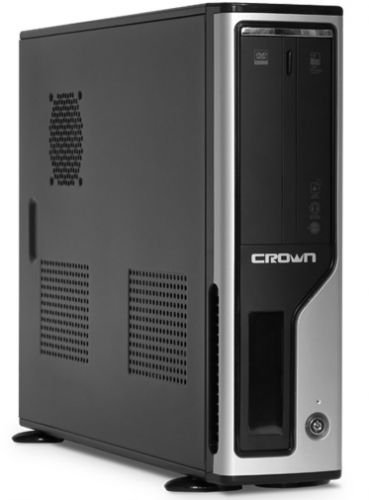  ATX Crown CM-MC-01 черный с синим Slim 500W (USB 2.0 x2, Audio)