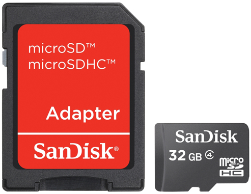  Карта памяти 32GB SanDisk SDSDQM-032G-B35A microSDHC Class 4 (SD Adapter)