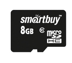  Карта памяти 8GB SmartBuy SB8GBSDCL10-00 SDHC Сlass 10 (без адаптеров)