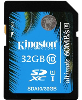  Карта памяти 32GB Kingston SDA10/32GB SDHC Class 10 UHS-I
