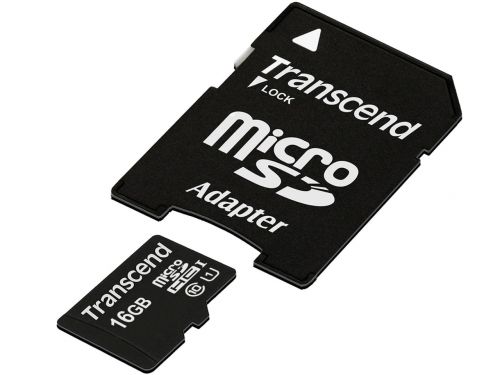  Карта памяти 16GB Transcend TS16GUSDU1 microSDHC Class 10 UHS-1 (SD адаптер)